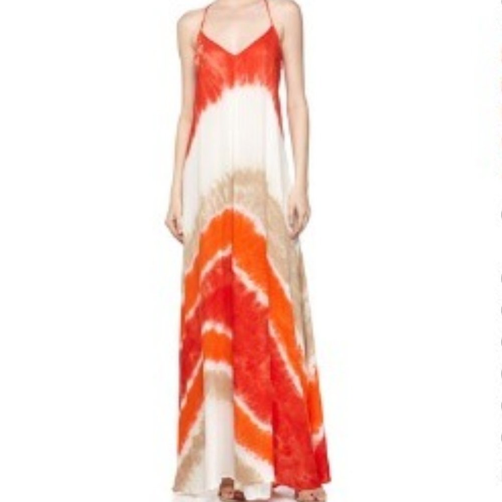 YOUNG FABULOUS & BROKE TIE DYE VOILE MAXI DRESS